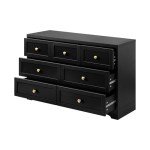 Black 7-Drawer Chest of Drawers by Oikiture