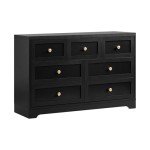 Black 7-Drawer Chest of Drawers by Oikiture