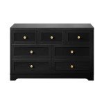 Black 7-Drawer Chest of Drawers by Oikiture
