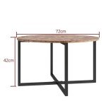 Modern Round Coffee Table with Metal Frame