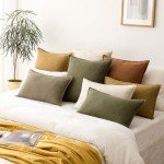 Set of 2 Boho Linen Throw Pillow Covers