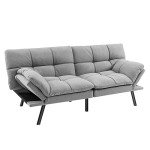 Giantex Modern 3-Seater Sofa Bed in Grey