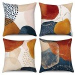 Set of 4 Boho Cushion Covers - Navy & Orange