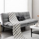 Giantex Modern 3-Seater Sofa Bed in Grey