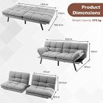 Giantex Modern 3-Seater Sofa Bed in Grey