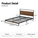 Artiss Heavy-Duty Double Metal Bed Frame, Black