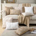 Beige Faux Fur Throw Pillow Covers - 18x18