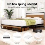 Artiss Heavy-Duty Double Metal Bed Frame, Black