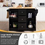 Giantex Black Kitchen Island Trolley Cart