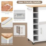 Giantex Rolling Kitchen Island with Bamboo Top