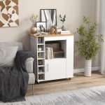 Giantex Rolling Kitchen Island with Bamboo Top