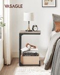 Industrial C-Shaped Side Table in Heather Greige