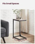 Industrial C-Shaped Side Table in Heather Greige