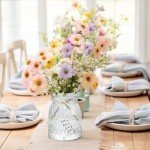 Diamond Pattern Glass Flower Vase - 6.3" High