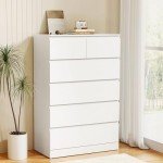 White 6-Drawer Tallboy Storage Cabinet by Artiss