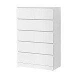 White 6-Drawer Tallboy Storage Cabinet by Artiss
