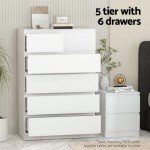 White 6-Drawer Tallboy Storage Cabinet by Artiss