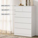 White 6-Drawer Tallboy Storage Cabinet by Artiss