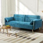 Peacock Blue 3-Seater Convertible Sofa Bed