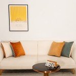 Orange and Teal Plaid Velvet Pillow Covers Set of 4