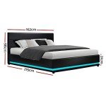 Artiss Queen Bed Frame with RGB LED Headboard