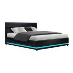 Artiss Queen Bed Frame with RGB LED Headboard