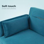 Peacock Blue 3-Seater Convertible Sofa Bed