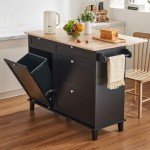 VEVOR 50" Kitchen Island Cart with Storage Cabinet
