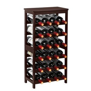 6-Tier Bamboo Wine Rack with Tabletop Shelf