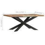 Industrial Wooden Dining Table with X-shaped Legs