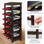 6-Tier Bamboo Wine Rack with Tabletop Shelf
