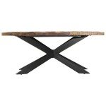 Industrial Wooden Dining Table with X-shaped Legs