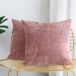 Set of 2 Cranberry Red Corduroy Pillow Covers