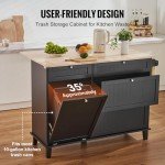 VEVOR 50" Kitchen Island Cart with Storage Cabinet