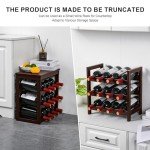 6-Tier Bamboo Wine Rack with Tabletop Shelf