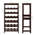 6-Tier Bamboo Wine Rack with Tabletop Shelf