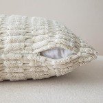 Boho Striped Throw Pillow Covers - Cream White 2-Pack