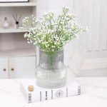 Ribbed Clear Glass Flower Vase - 7.5 Inches