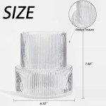 Ribbed Clear Glass Flower Vase - 7.5 Inches