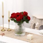 Ribbed Clear Glass Flower Vase - 7.5 Inches