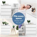 3-Drawer White Bedside Table for Bedroom