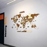 3D Wooden World Map Wall Art for Home