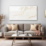 Gold Silent Waves Canvas Wall Art - 20x40 Inch