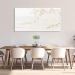 Gold Silent Waves Canvas Wall Art - 20x40 Inch