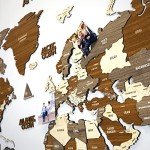 3D Wooden World Map Wall Art for Home