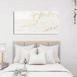Gold Silent Waves Canvas Wall Art - 20x40 Inch