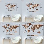 3D Wooden World Map Wall Art for Home