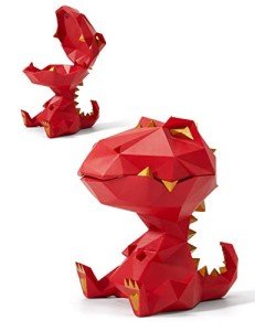 Dinosaur Candy Dish Sculpture - 7.5 Inch Red