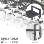 Industrial Black Wood & Iron Wall Mounted Wine Rack