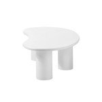 Oikiture White Wooden Coffee Table for Living Room